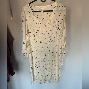 H&M White Dress with Black Dots